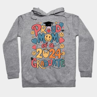 Proud Mom of a 2024 Graduate Senior Class Graduation Shirts for Family Party Hoodie